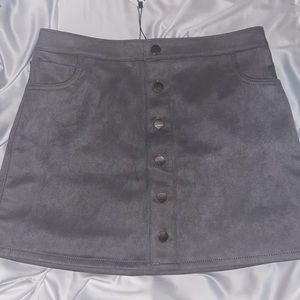Gray suede skirt
